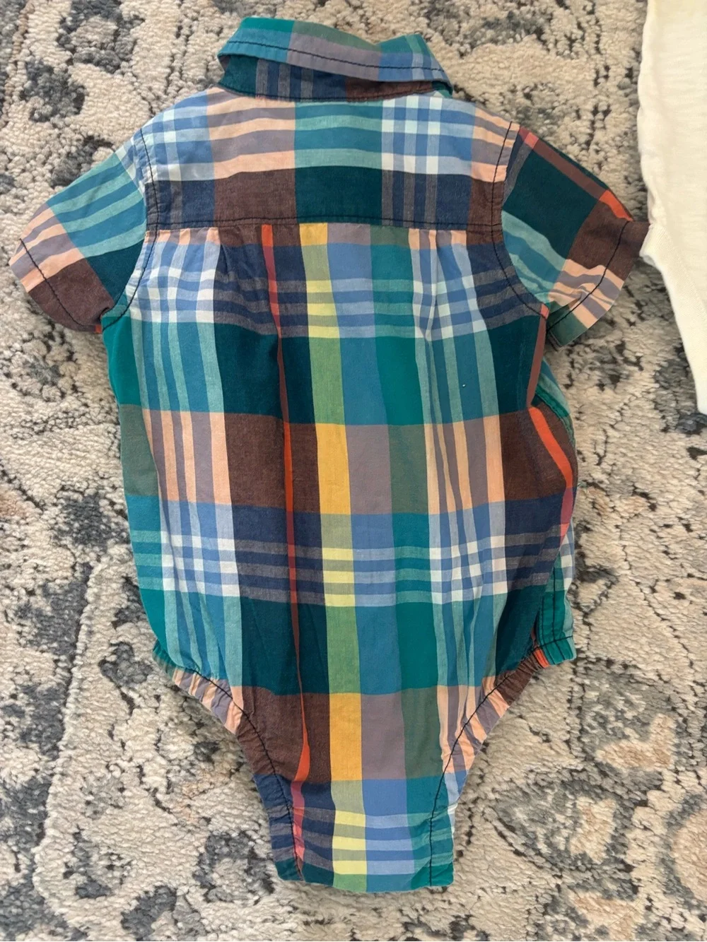 Baby GAP Plaid Collared Onesies in Green & Blue Tones